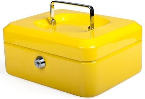 Actual product image pavo Premium metal cash box with 2 keys and removable tray, 20.30 cm (8 inch) - pi