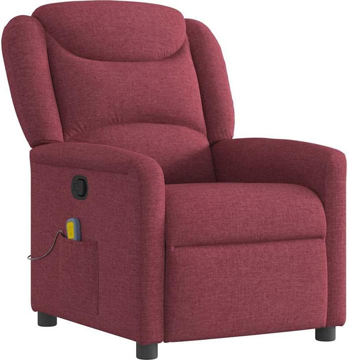 VidaXL Massagesessel Weinrot Stoff Massage TV-Sessel