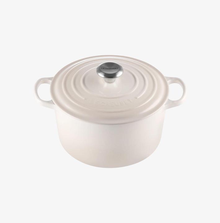 Image du produit Le Creuset Cocotte haute SIGNATURE Meringue (24 cm, Cocotte + faitout, Fonte)