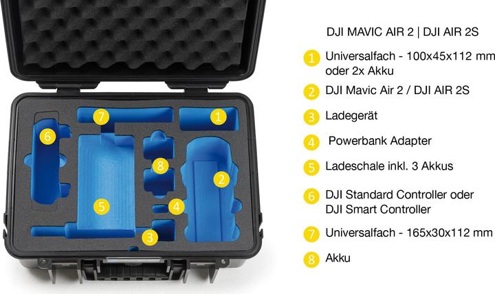 Actual product image B&W International Copter Case Type 4000 Y (Drone case, DJI Mavic Air 2)
