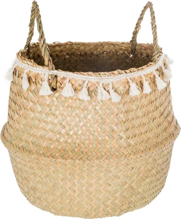 Atmosphera basket seagr plate foldable pompons mm, sand (1 x)
