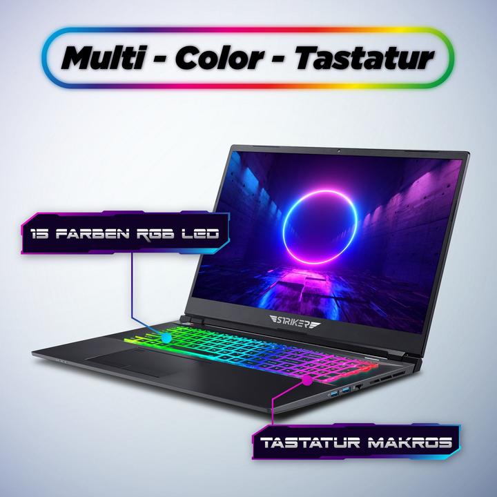 Actual product image Hyrican Striker 1667 Gaming Notebook 15.6" 240 Hz, i7-11800H, 32GB, 1TB SSD, RTX 3080 oBs (15.60", Intel Core i7-11800H, 32 GB, 1000 GB)