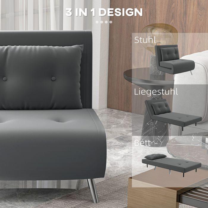 Produktbild Swisshandel24 Schlafsessel Kissen Gästebett Polstersofa Samt Dunkelgrau 77x88x83cm