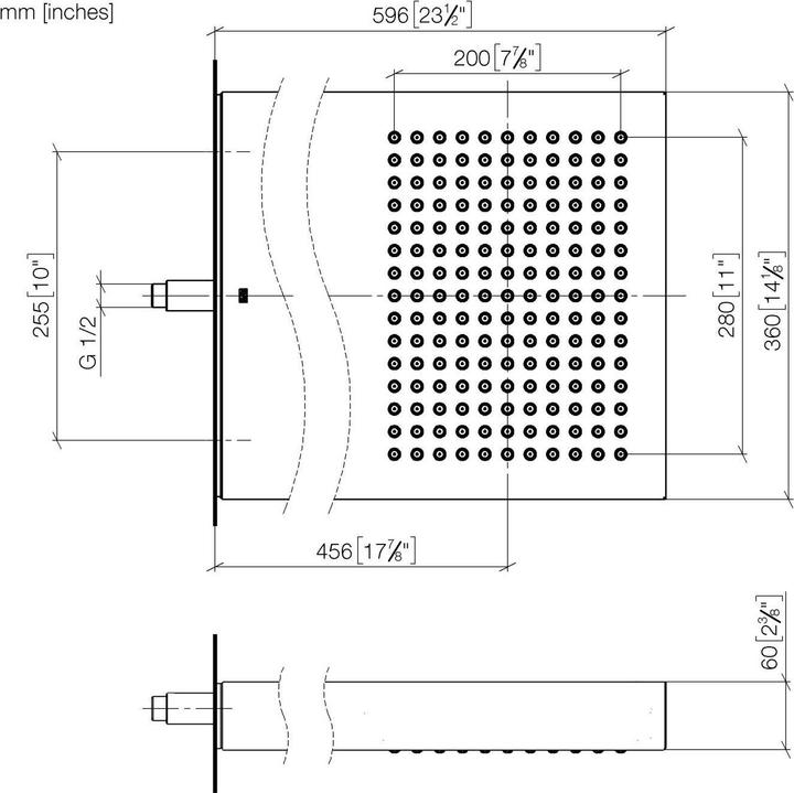 Produktbild Dornbracht Performing Water JustRain Regenbrause mit Wandanbindung, 590x360 mm (24.50 l/min)