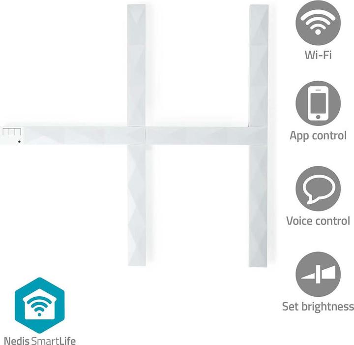 Actual product image Nedis SmartLife Decorative LED | Wall bar | Wi-Fi | RGBIC / Warm white | Android™ / IOS (Warm white, 14.40 cm, Indoor)