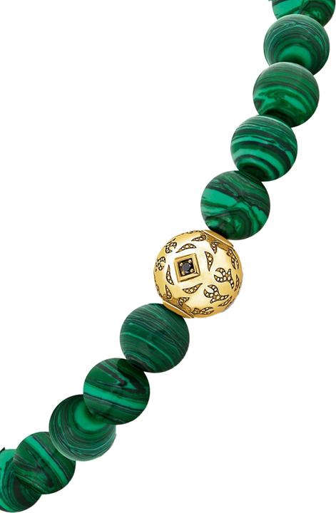 Image du produit Thomas Sabo Bracelet Beads composé de pierres vertes dorées (16 cm, Or jaune 750 plaqué or, Argent sterling 925)