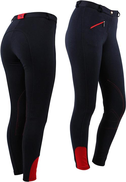 Qhp Reithose Textil-Kniebesatz Damen