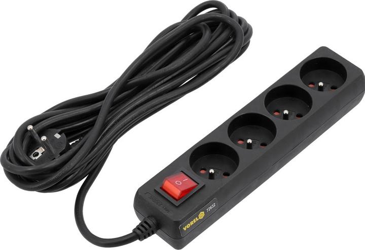 Produktbild Toya Verlängerungskabel 5 m Schalter 4 Steckdosen (5 m, CEE 7/5)