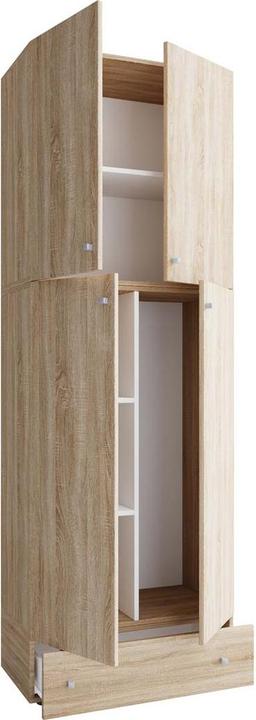 Produktbild VCM Holz Besen Putzschrank Lona mit Drehtüren Schublade (70 x 39 cm)