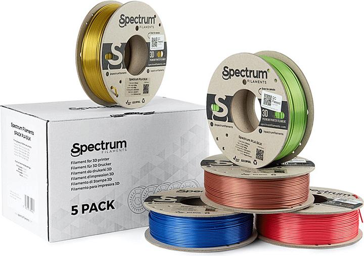Produktbild Filament PLA Silk (PLA, 1.75 mm, 250 g, Gold, Kupfer, Grün, Blau, Rot)