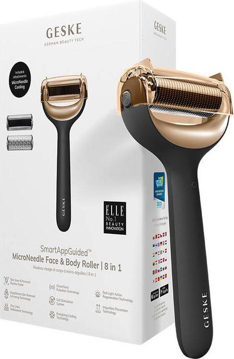 Actual product image Konjac Sponge Roller do mezoterapii igłowej twarzy i ciała 8w1 Geske z Aplikacja (szary)
