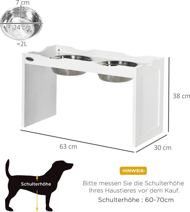 Produktbild PawHut Hundenapf mit erhöhtem Design (2 l)