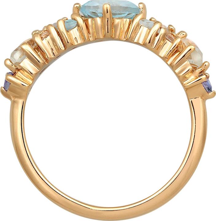 Immagine prodotto Elli Anello PREMIUM Topazio Pietra di Luna Ametista Classico Argento 925 Placcato Oro (52, 925 Argento)