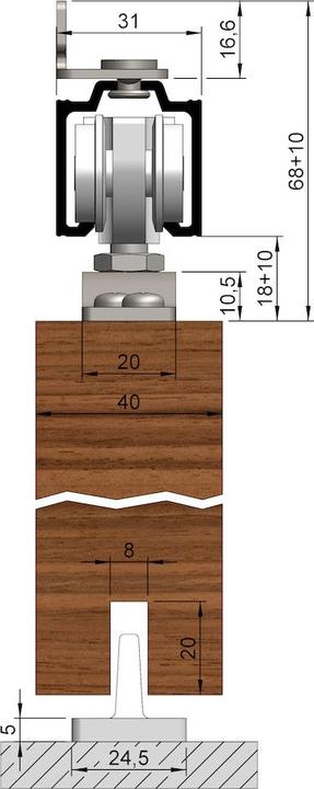 Actual product image Helm Sliding door fittings