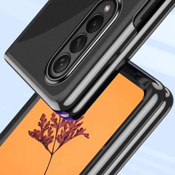 Produktbild Hurtel Plating-Case-Hülle für Samsung Galaxy Z Fold 4 mit metallischem Rahmen in Blau (Samsung Galaxy Z Fold4)