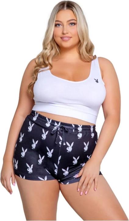 Actual product image Playboy Lingerie - Slumber Bunny 2-Piece Set - Black & White (XXL)