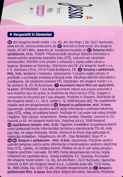 Nährwerte und Zutaten dm Jessa Tampons Applikator Mini (16 x, Mini)