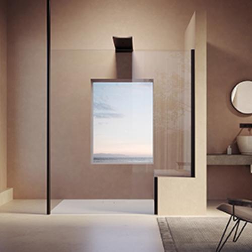 Actual product image Hüppe SolvaPro side panel stand-alone, partially framed, width:100cm, height:200cm (211 cm, 98 cm, 6 cm)