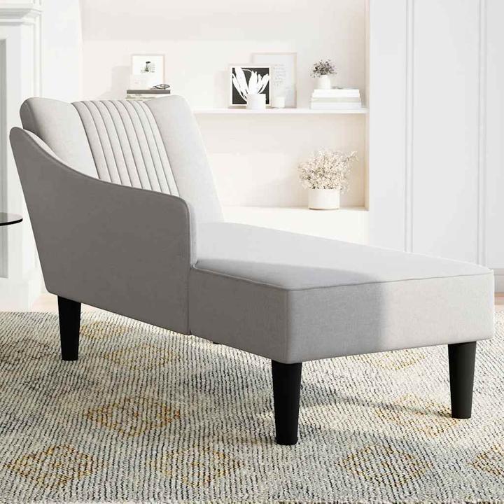 Actual product image VidaXL Chaise longue with right armrest Cloud grey fabric