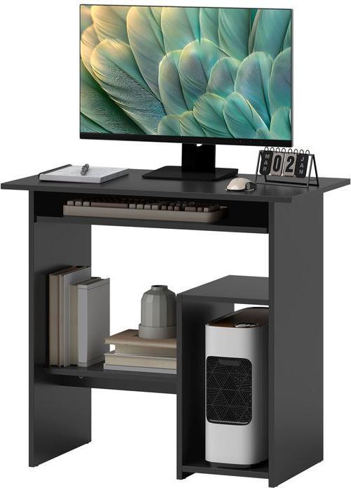 Image du produit Swisshandel24 Computertisch, Schreibtisch mit offenen Fächern und Ablageflächen, Bürotisch