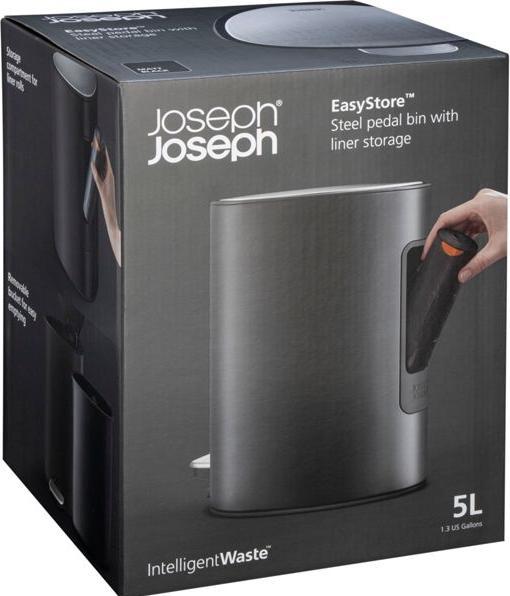 Produktbild Joseph Joseph EasyStore 5l Badezimmereimer mit Pedal schwarzmatt (5 l)