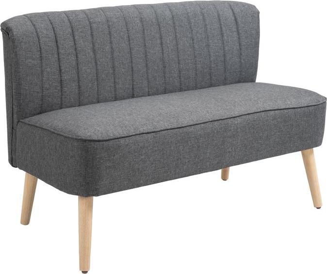 Produktbild Swisshandel24 2-Sitzer Stoffsofa Polstersofa Sitzmöbel Loungesofa Holz Schaumstoff Dunkelgrau 117 x 56,5 x 77 cm (2-Sitzer)