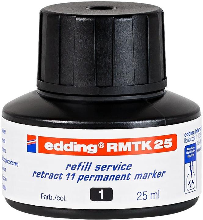 Produktbild Edding Tintenpatrone Nachfülltinte RMTK25 25 ml, Schwarz (Nachfülleinheit, Schwarz)