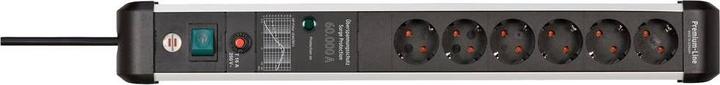 Produktbild Brennenstuhl 1391010601 Steckdosenleiste mit Schalter Silber-Schwarz Schutzkontakt 1 St. (6 x, CEE 7/3, 5 m)