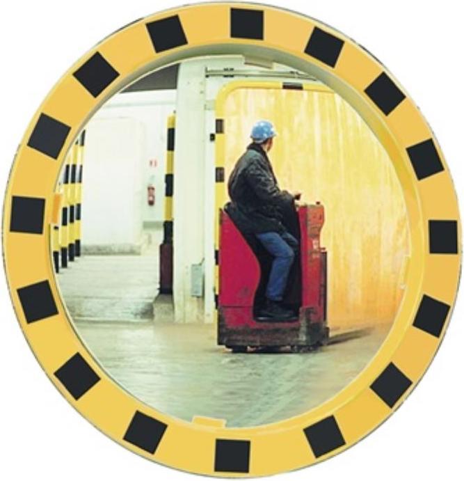 SPL Safety/traffic mirror D.600mm Ku.,yellow/black f.2 directions 11m (Ø 60 cm)
