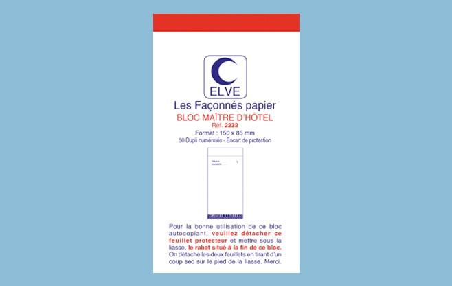 Produktbild ELVE Bloc MaOEtre d'H“tel, 85 x 150 mm, 50 feuillets dupli (50 x)