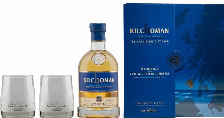 Produktbild Kilchoman THE MACHIR BAY GIFT PACK 46% Vol. 0,7l in Geschenkbox mit 2 Gläsern (Single Malt, 1 x 70 cl)