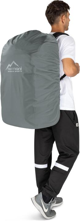 Produktbild Normani Reisetasche mit Rucksackfunktion 90L mit Regenüberzug Schwarz/Grau (90 l, L (90 - 115l))