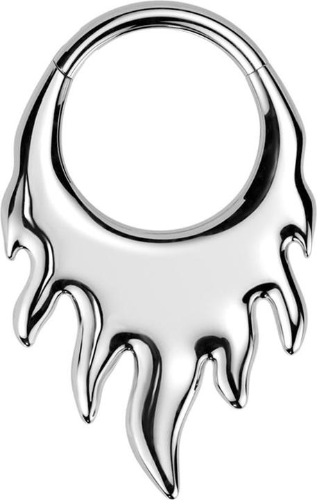 Produktbild Star Piercing Micro Segmentring klappbar silber Flammen (ohne Messing, Titan G23)