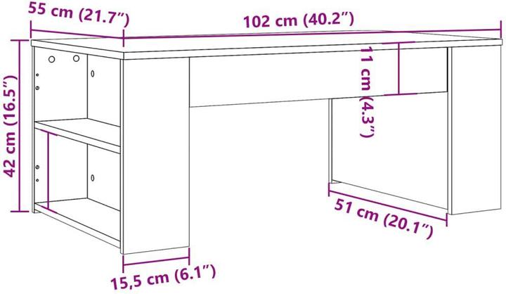 Image du produit VidaXL Table basse (102 x 55 x 42 cm)