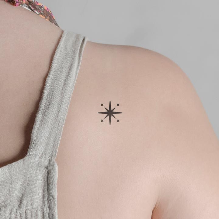 Image du produit minink Tatouage temporaire - Boussole avec des étoiles