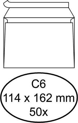 Quantore 50 weisse selbstklebende Umschläge C6 114 x 162 mm (114 x 162 mm, 50 x)