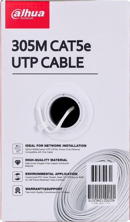 Actual product image Dahua Kabelis CAT5E UTP 4P 1x305m (U/UTP, CAT5e, 305 m)