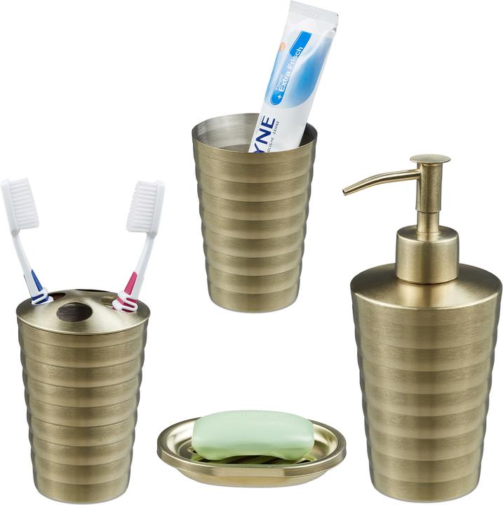 Relaxdays set-bagno 4-accessori
