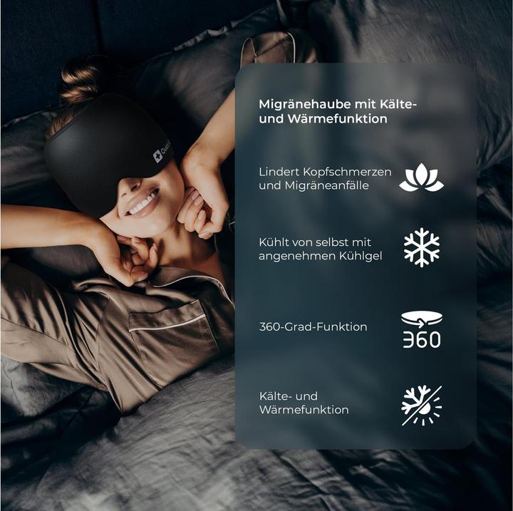 Produktbild Quick Aid Kopfschmerz- und Migränehaube (selbstkühlend) mit 360 Grad Kälte- und Wärmefunktion (1 x, 1053 ml, 592 g)
