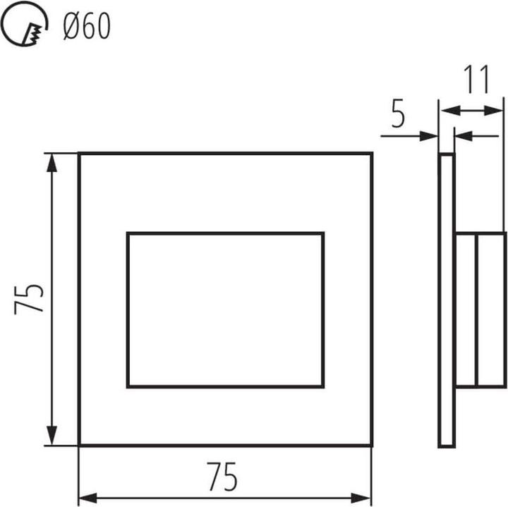 Actual product image Kanlux Staircase luminaire LED 12V 1.5W ERINUS LED LL W-NW 4000K 30lm white 33325 (30 lm)