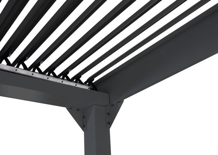 Immagine prodotto Mendler Pergola in alluminio HWC-L41, robusta struttura in metallo da 8 cm 3x3 m, antracite (306 cm, 306 cm)