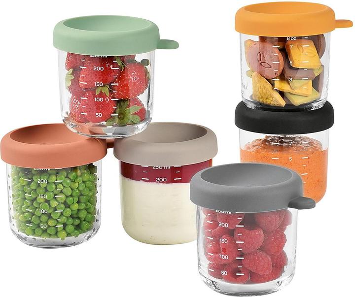 Actual product image Beaba Glass portions 6 pcs. 250ml (Sun mix)