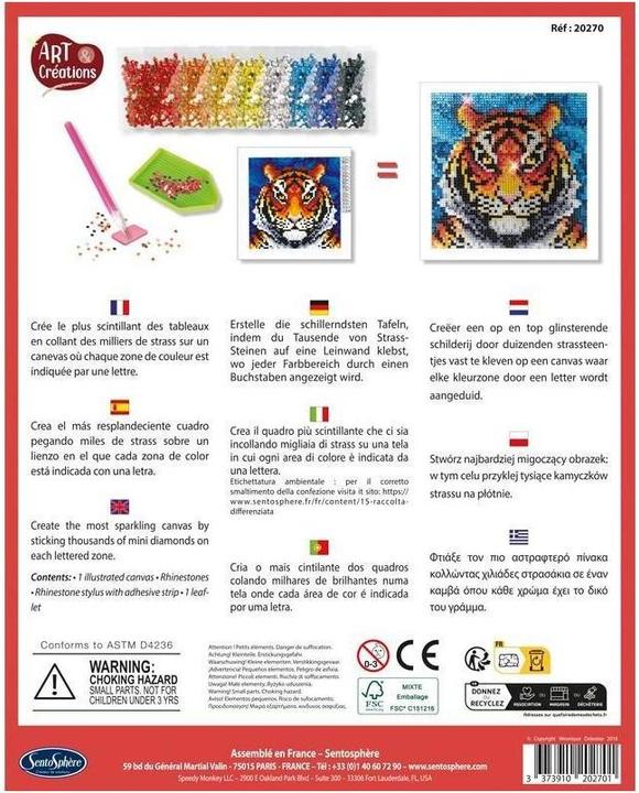 Image du produit Sentosphere Image en strass Tigre