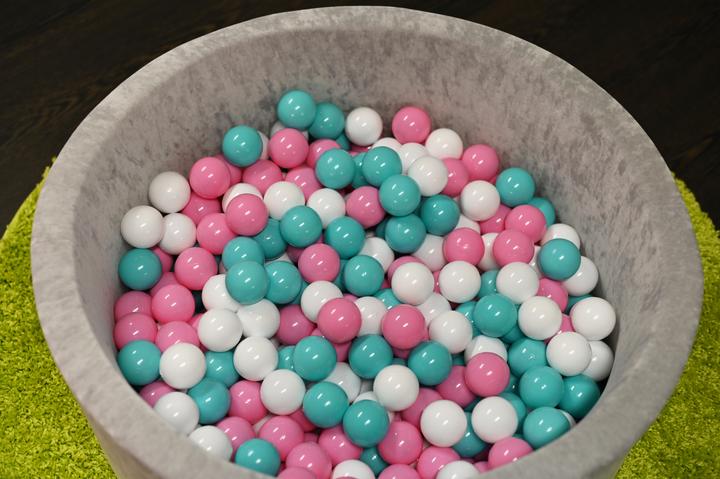 Immagine prodotto Knorrtoys Bällebad soft - "Grey" - 300 balls rose/creme/lightblue (ca. 6cm Durchmesser)
