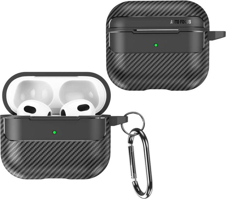 Actual product image Cover-Discount Airpods Pro / 3 - Silicone case carbon look black (Headphone bag)