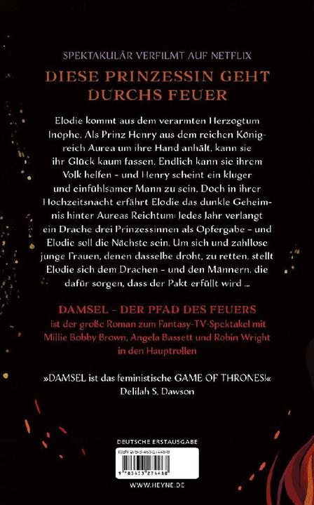 Produktbild Damsel – Der Pfad des Feuers (Deutsch, Evelyn Skye, 2023)