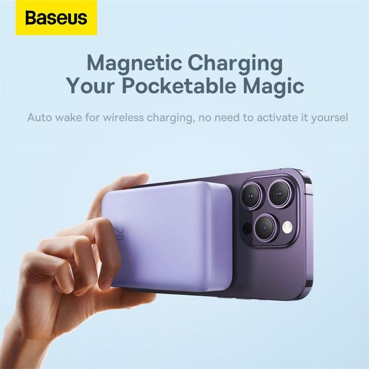 Actual product image Baseus Powerbank Magnetic Mini 20000mAh 20W (purple) (20000 mAh, 20 W, 74 Wh)