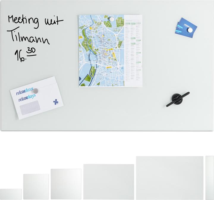 Produktbild Relaxdays Magnetboard (Magnettafel, 40 x 20 cm, 100 x 60 cm, 80 x 50 cm, 40 x 40 cm, 50 x 50 cm, 60 x 40 cm, 15 x 80 cm)