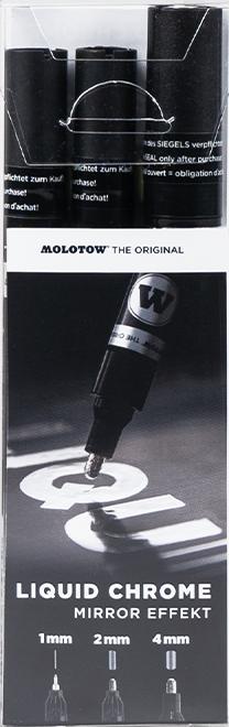 Image du produit Molotow Liquid Chrome Marker Set de 3 pièces 1+2+4mm (Chrome, 4 mm, 3 x)
