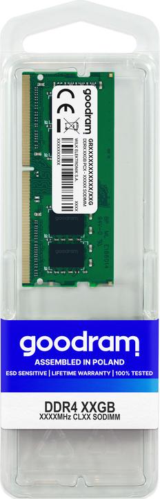 Actual product image Goodram Laptop memory module GR2666S464L19/16G 16 GB 1 x 16 GB DDR4 RAM 2666 MHz CL19 (1 x 16GB, 2666 MHz, DDR4-RAM, SO-DIMM)